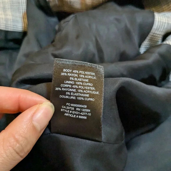 Aritzia Babaton Samuel Blazer Houndstooth Plaid Black White 00 Double Breasted - Picture 12 of 12